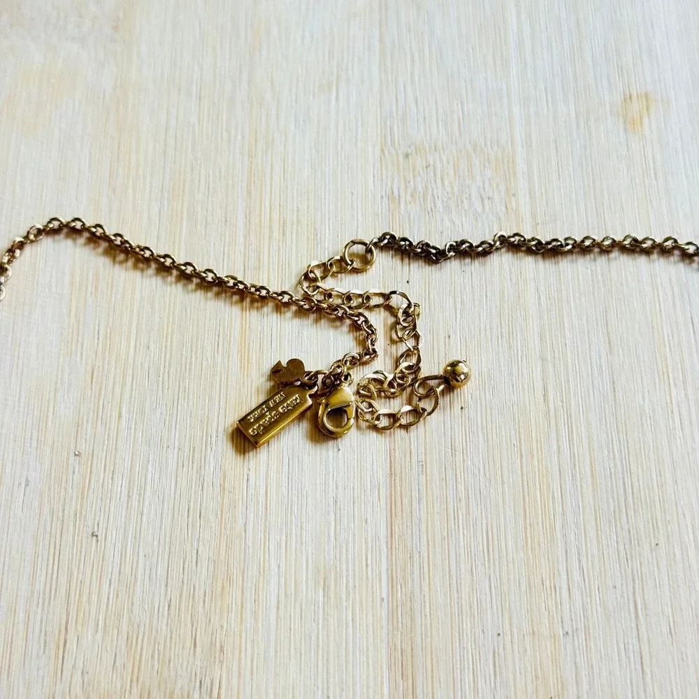 Kate Spade New York Dream Big Mini Necklace Wishbone Gold Plated Chain Dainty - Picture 5 of 7